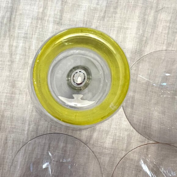 Tapered Cocktail Glass Martini Cosmo Rainbow Color Base SET of 4 - Picture 7 of 11